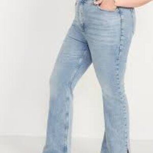 NEW Old Navy Plus Higher High-Waisted Side-Slit Flare Jeans Rita 26
